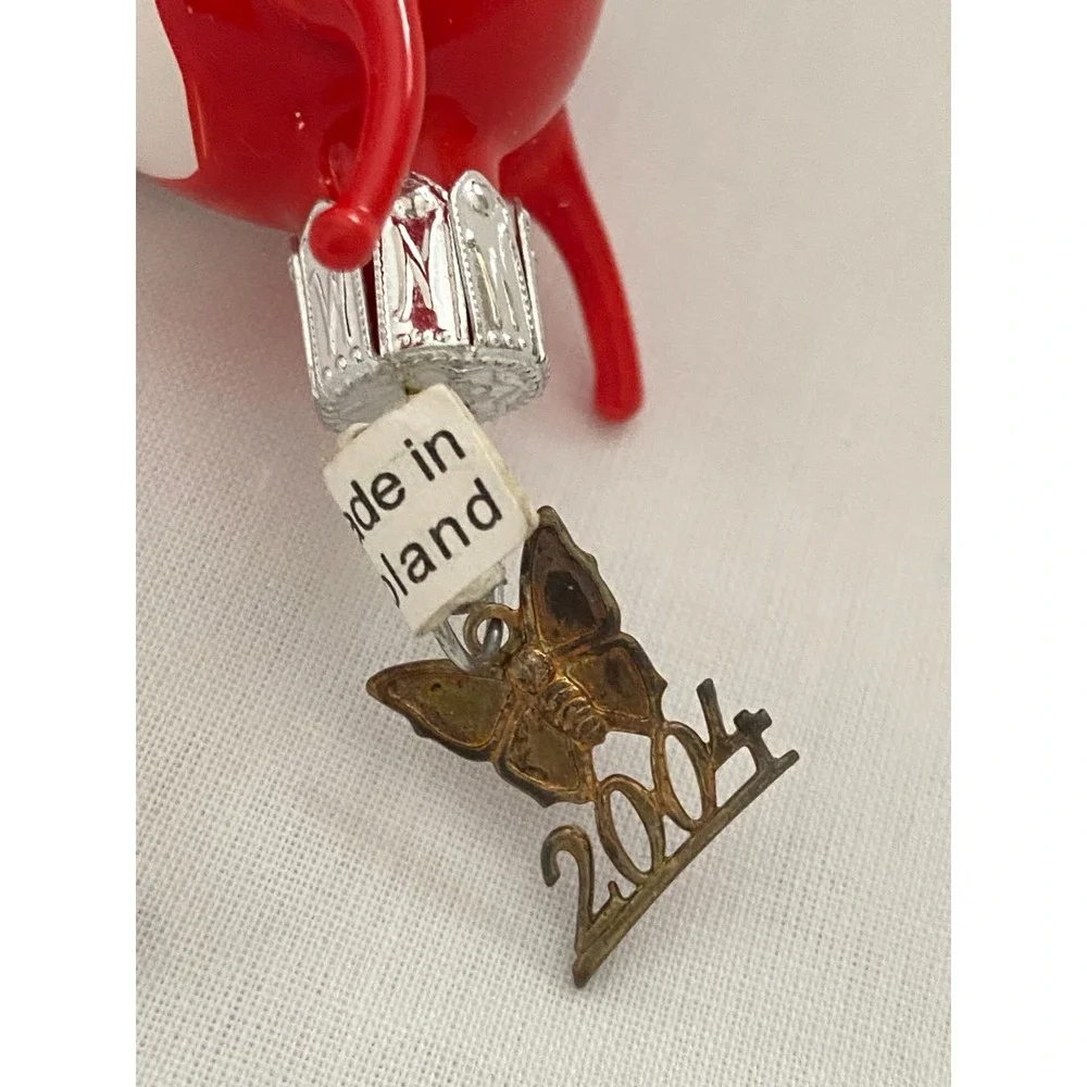 Vtg 2004 NEIMAN MARCUS Blown Glass BUG Glitter Christmas ORNAMENT